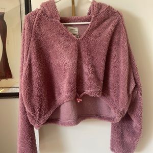 Fur cropped long sleeve